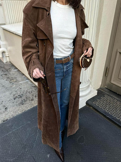 Ava Vegan Suede Trenchcoat