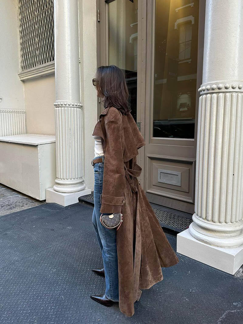 Ava Vegan Suede Trenchcoat