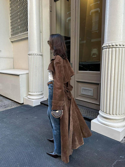 Ava Vegan Suede Trenchcoat