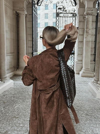 Ava Vegan Suede Trenchcoat