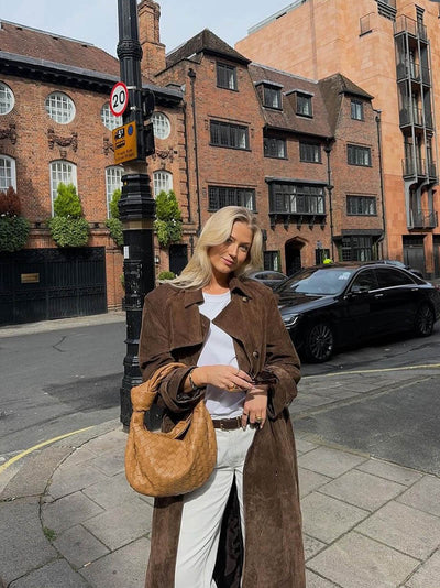 Ava Vegan Suede Trenchcoat