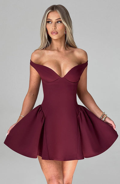 Yasmn Mini Dress - Cherry Lacquer