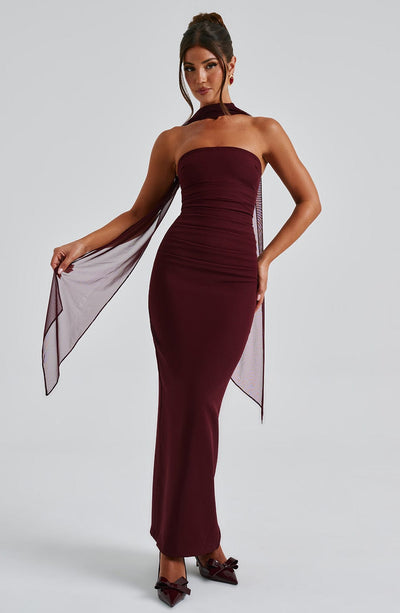 Anahita Maxi Dress - Cherry Lacquer