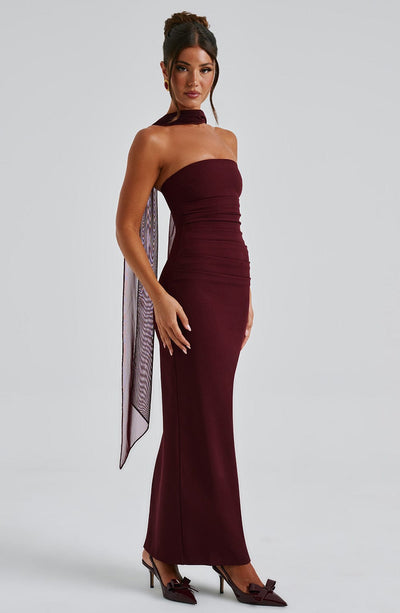 Anahita Maxi Dress - Cherry Lacquer