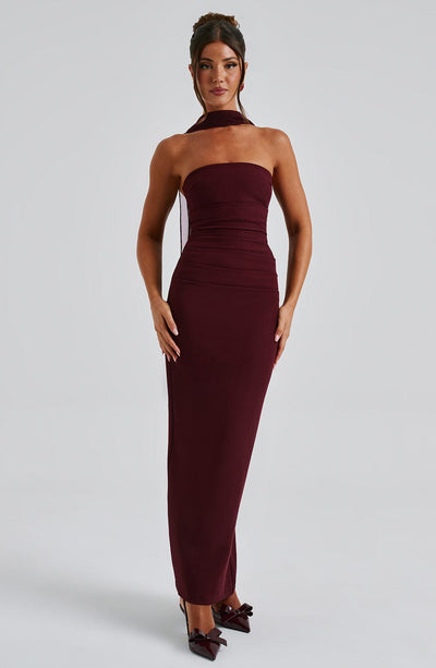 Anahita Maxi Dress - Cherry Lacquer